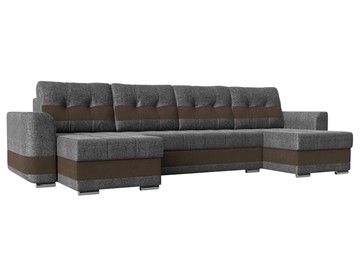 П-образный диван Честер, Серый/коричневый (рогожка) в Миассе