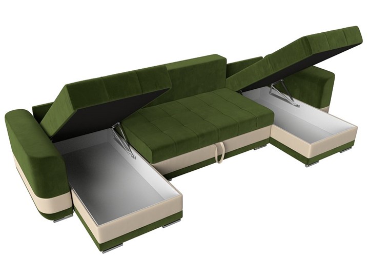 П-образный диван Честер, Зеленый/бежевый (вельвет/экокожа) в Челябинске - изображение 5