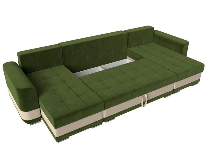 П-образный диван Честер, Зеленый/бежевый (вельвет/экокожа) в Челябинске - изображение 6