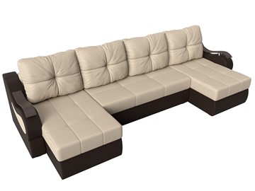П-образный диван Меркурий П, Бежевый/коричневый (экокожа) в Челябинске - предосмотр 4