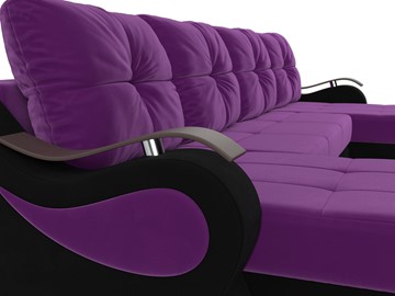 П-образный диван Меркурий П, Фиолетовый/черный (вельвет) в Челябинске - предосмотр 3