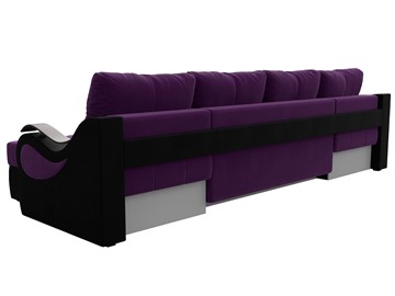П-образный диван Меркурий П, Фиолетовый/черный (вельвет) в Челябинске - предосмотр 7