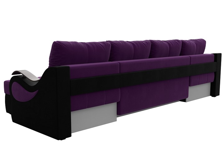 П-образный диван Меркурий П, Фиолетовый/черный (вельвет) в Челябинске - изображение 7
