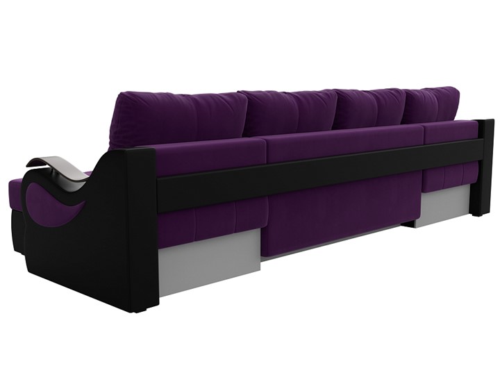 П-образный диван Меркурий П, Фиолетовый/черный (вельвет/экокожа) в Челябинске - изображение 7