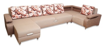 П-образный диван Престиж-15 люкс с полкой в Миассе