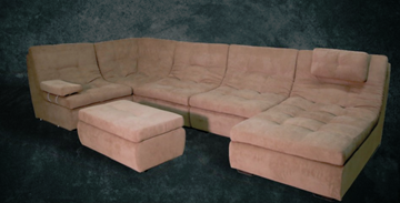П-образный диван Шад Премьер со столом-пуфом в Копейске