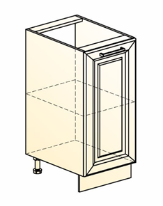 Шкаф рабочий Мишель L400 (1 дв. гл.) эмаль (белый/белый) в Челябинске - предосмотр 1