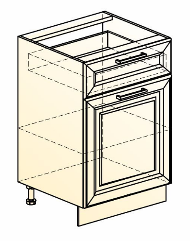 Шкаф рабочий Мишель L500 (1 дв. гл. 1 ящ.) эмаль (белый/белый) в Челябинске - изображение 1