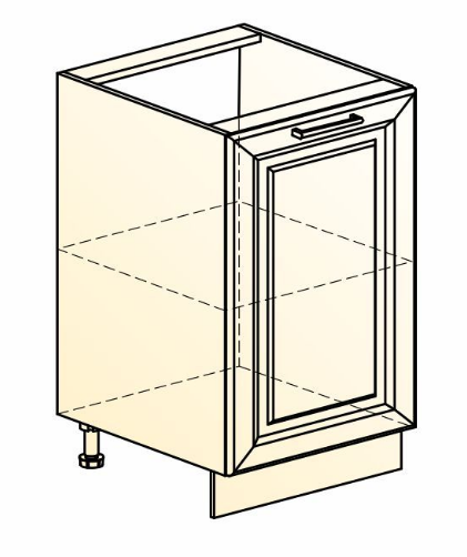 Кухонная тумба Мишель L500 (1 дв. гл.) эмаль (белый/белый) в Челябинске - изображение 1
