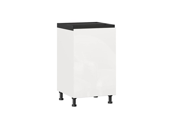 Кухонная тумба 500 Шервуд, ЛД 281.040.000.141, белый/белый глянец в Миассе - изображение