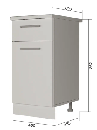 Кухонная тумба НЯ 40, Бетон пайн/Белый в Миассе - изображение