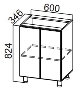 Кухонная тумба Стайл, С600(400), МДФ в Миассе