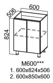 Кухонная тумба Модус, М600, галифакс в Миассе