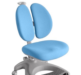 Детский стул FunDesk Solerte Grey с подставкой для ног + чехол для кресла (ткань голубая) в Миассе