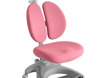 Детский стул FunDesk Solerte Grey с подставкой для ног + чехол для кресла (ткань розовая) в Миассе