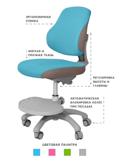 Кресло детское Holto-4F голубое в Челябинске - изображение 3
