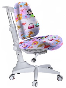 Детский стул Mealux Match (Y-528) GL / Grey base, фиолетовое с узором в Миассе
