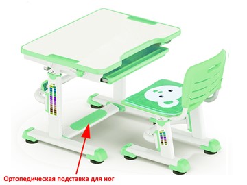 Растущая парта + стул Mealux BD-08 Teddy, green, зеленая в Копейске