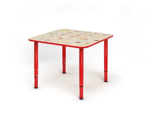 Растущий стол Азбука квадратный СДО-4 Красный в Миассе - изображение