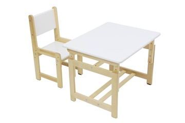 Комплект детской мебели POLINI Kids ECO 400 SM 68Х55 Белый / Натуральный в Миассе