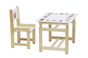 Комплект детской мебели Polini kids Eco 400 SM, Лесная сказка, 68х55 см белый-натуральный в Миассе - предосмотр 4