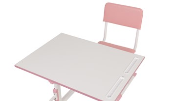Комплект растущей детской мебели POLINI Kids Растущая парта-трансформер М1 и стул регулируемый L Белый-розовый в Челябинске - предосмотр 8