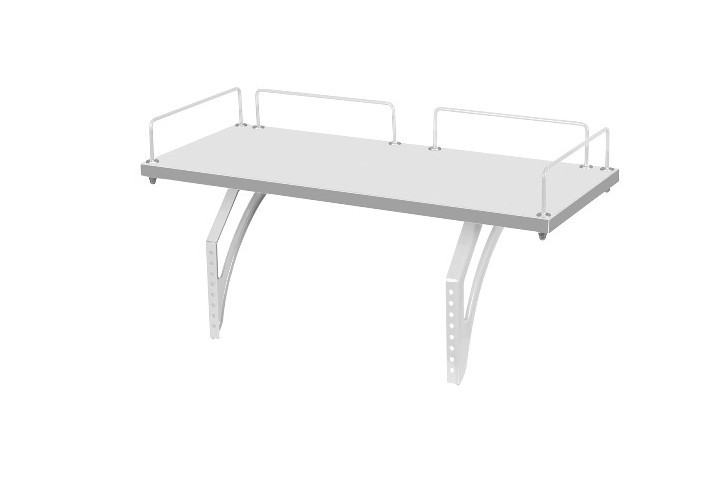 Растущий стол 1/75-40 (СУТ.25) + Polka_z 1/600 (2 шт.) + Polka_b 1/550 (2 шт.) белый/серый/серый в Челябинске - изображение 2