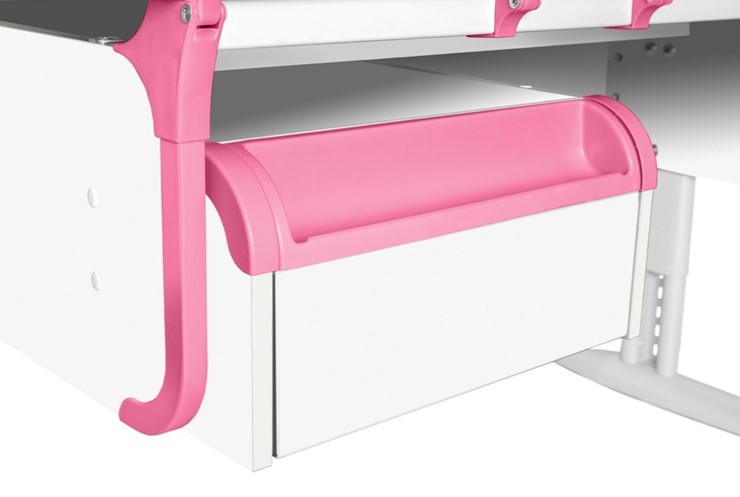 Детский стол-трансформер 1/75-40 (СУТ.25) + Tumba 1 Белый/Бежевый/розовый в Миассе - изображение 2