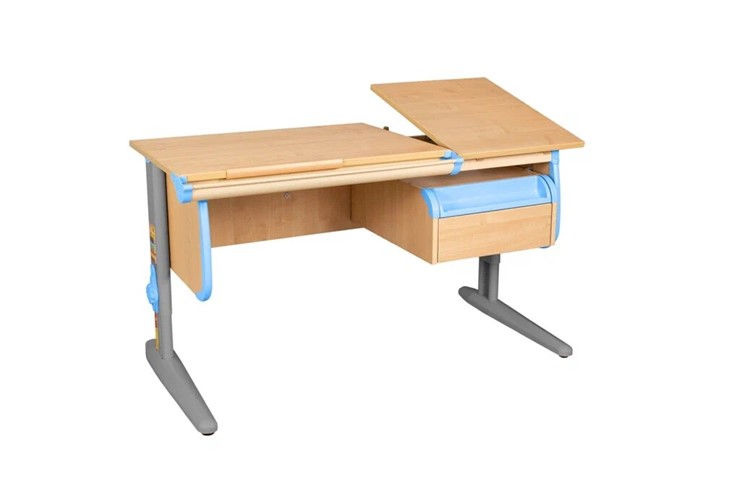 Детский стол-трансформер 1/75-40 (СУТ.25) + Tumba 1 Бежевый/Серый/Ниагара в Копейске - изображение 3