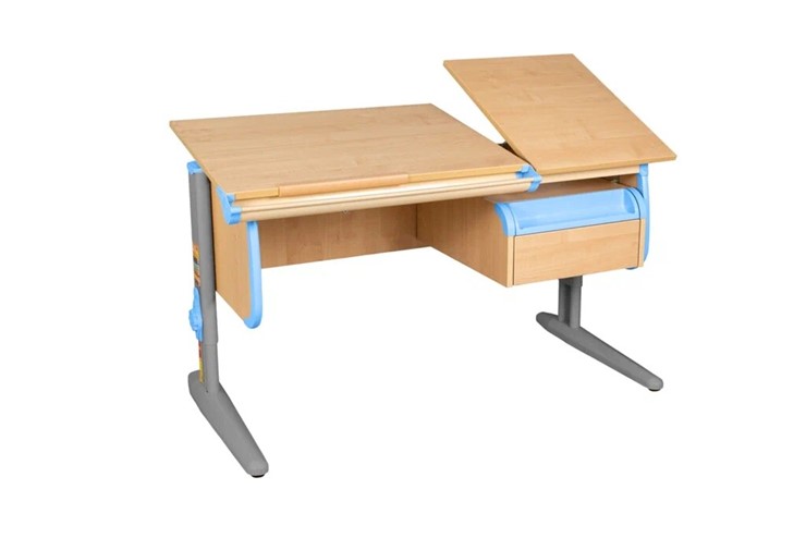Детский стол-трансформер 1/75-40 (СУТ.25) + Tumba 1 Бежевый/Серый/Ниагара в Златоусте - изображение 2