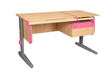 Растущий стол 1/75-40 (СУТ.25) + Tumba 1 Бежевый/Серый/розовый в Миассе