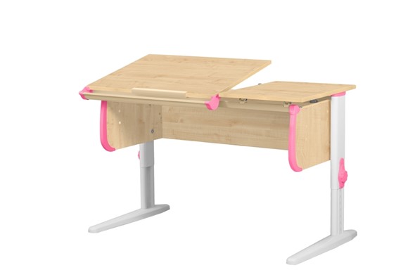 Растущий стол 1/75-40 (СУТ.25) Бежевый/Белый/Розовый в Копейске - изображение