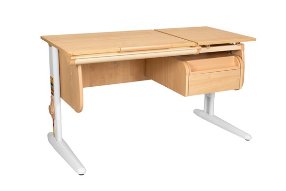 Детский стол-трансформер 1/75-40 (СУТ.25) + Tumba 1 Бежевый/Белый/Бежевый в Миассе - изображение