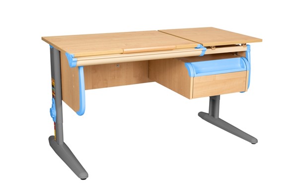 Детский стол-трансформер 1/75-40 (СУТ.25) + Tumba 1 Бежевый/Серый/Ниагара в Златоусте - изображение