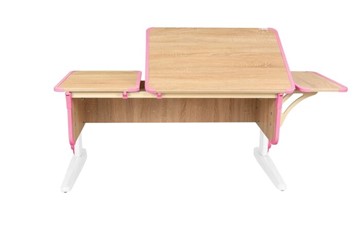 Детский стол-трансформер 4/75-40 (СУТ.42)  + Polka_b 4/550 Дуб сонома/белый/розовый в Челябинске