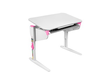 Детский стол-трансформер 5/100 (СУТ. 46) Белый/Белый/Розовый с лотком в Миассе