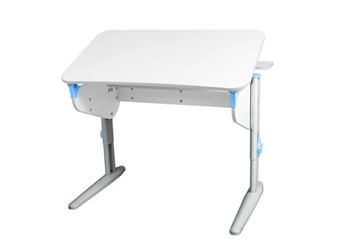 Детский стол-трансформер 5/100 (СУТ.46) + Polka_z 5/500 (2 шт) Рамух белый/серый/ниагара в Миассе