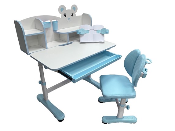 Парта растущая и стул Carezza Blue FUNDESK в Миассе - изображение