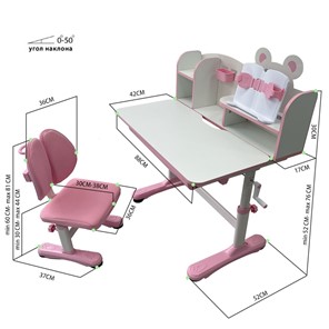 Стол растущий и стул Carezza Pink FUNDESK в Копейске - предосмотр 12