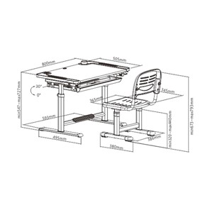 Растущая парта + стул Littonia Grey FUNDESK (c лампой и подставкой) в Миассе - предосмотр 8