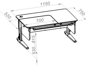 Растущий стол L/70-45 (СУТ.62) + Tumba 7 белый-крем/белый/белый с лотком в Челябинске - предосмотр 2