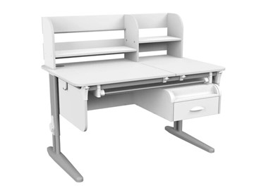 Детский стол-трансформер Lp/70-45 (СУТ.62 PRO) + Tumba 8 с лотком белый/серый/белый в Копейске