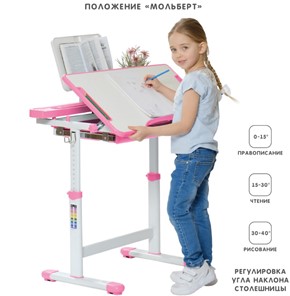 Комплект растущей мебели SET Holto-18 розовый в Челябинске - предосмотр 2