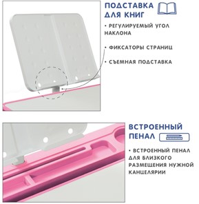 Комплект растущей мебели SET Holto-18 розовый в Челябинске - предосмотр 6