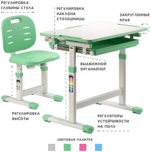 Детский стол-трансформер SET Holto-2 зеленый в Челябинске - предосмотр 4