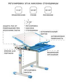 Растущая парта SET Holto-2А голубой в Челябинске - предосмотр 7