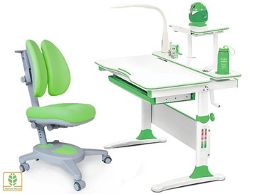 Растущая парта + стул Комплект Mealux EVO Evo-30 Z (арт. Evo-30 Z + Y-115 KZ), серый, зеленый в Миассе