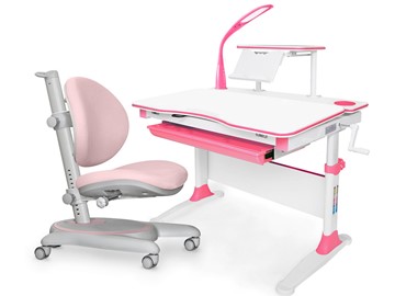Растущая парта + стул Комплект Mealux EVO Evo-30 PN (арт. Evo-30 PN + Y-508 KP), серый, розовый в Миассе