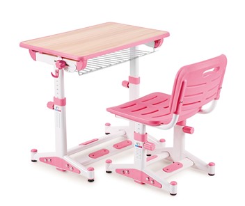 Растущий стол и стул трансформер LK 09, розовый в Миассе