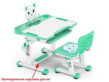 Растущий стол и стул Mealux EVO BD-04 Teddy New XL, green, зеленая в Магнитогорске